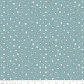 Sketchbook Dots Dusty Blue by Riley Blake - white polka dots on dusty blue cotton blender fabric
