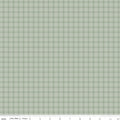 Worth Repeating Plaid Laurel by Riley Blake - tonal windowpane plaid with dark olive grid lines on sage green cotton fabric