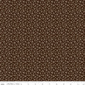 Worth Repeating Ditsy Coffee by Riley Blake - tiny cream five-petal blossoms and leaf sprigs on coffee brown cotton fabric