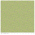 Liberty Gifts from the Garden Fruit Twist A - scattered fruit confetti on green cotton fabric yardage view