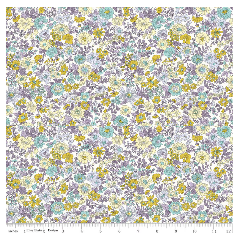 Liberty Emily Annabelle B - soft floral cotton fabric yardage view