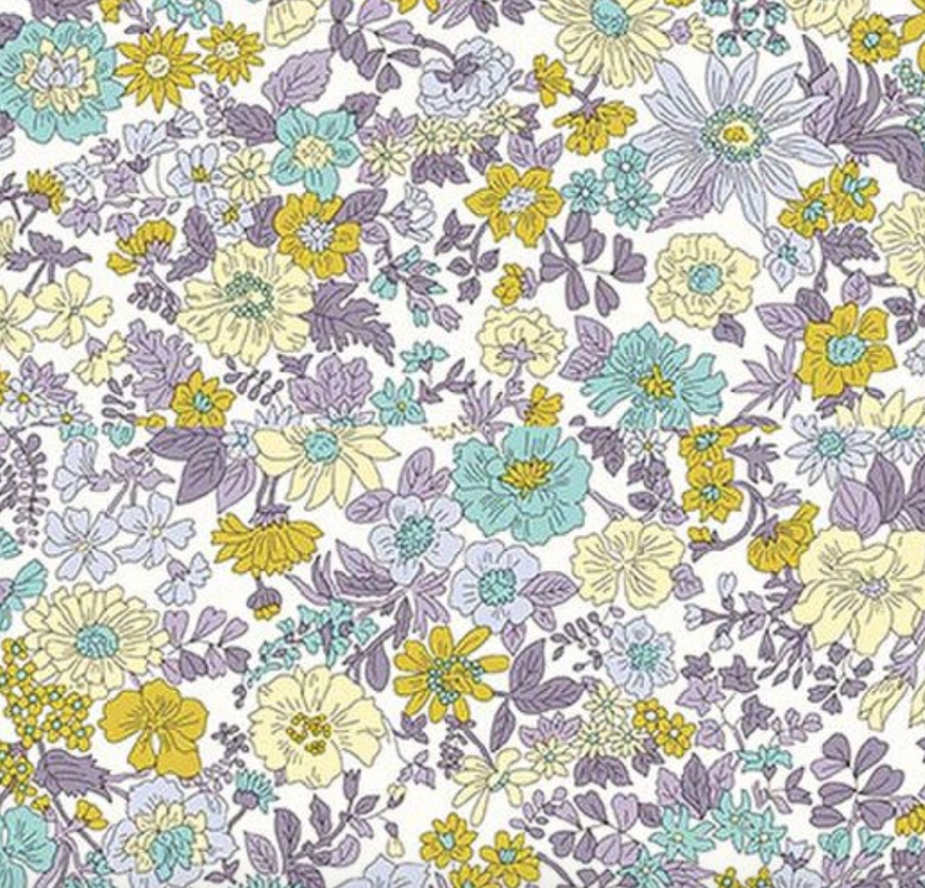 Liberty Emily Annabelle B - close up of floral print on white ground