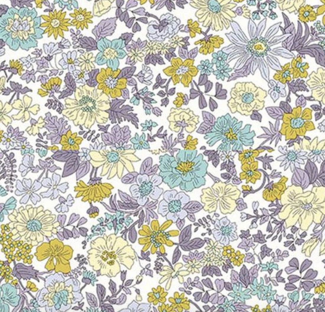 Liberty Emily Annabelle B - close up of floral print on white ground